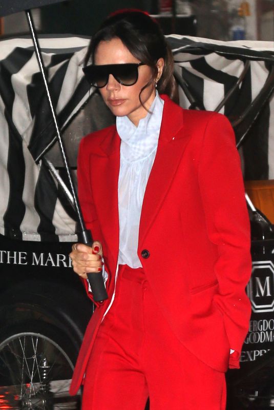 VICTORIA BECKHAM in Red out in New York 01/24/2019