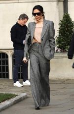 VICTORIA BECKHAM Leaves Kent & Curwen Fashion Show at London Men
