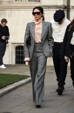 VICTORIA BECKHAM Leaves Kent & Curwen Fashion Show at London Men