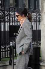VICTORIA BECKHAM Leaves Kent & Curwen Fashion Show at London Men