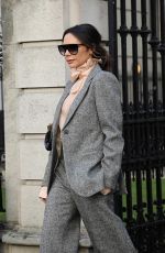 VICTORIA BECKHAM Leaves Kent & Curwen Fashion Show at London Men