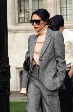 VICTORIA BECKHAM Leaves Kent & Curwen Fashion Show at London Men