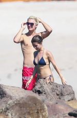 VIOLETTA KOMYSHAN in Bikini and Ansel Elgort at a Beach in Punta Mita 01/20/2019