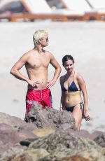 VIOLETTA KOMYSHAN in Bikini and Ansel Elgort at a Beach in Punta Mita 01/20/2019
