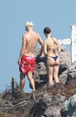 VIOLETTA KOMYSHAN in Bikini and Ansel Elgort at a Beach in Punta Mita 01/20/2019