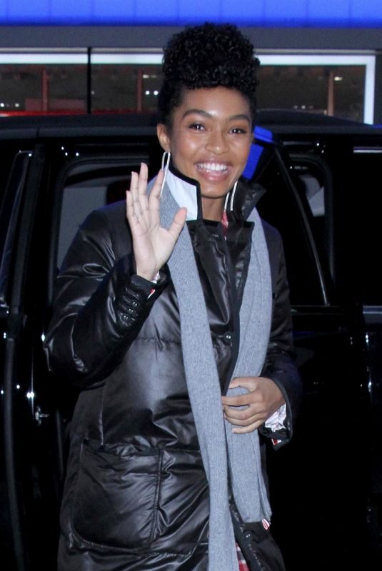 YARA SHAHIDI Arrives at Good Morning America in New York 01/02/2019