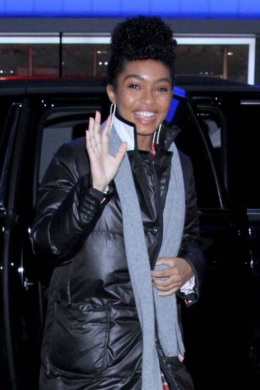 YARA SHAHIDI Arrives at Good Morning America in New York 01/02/2019