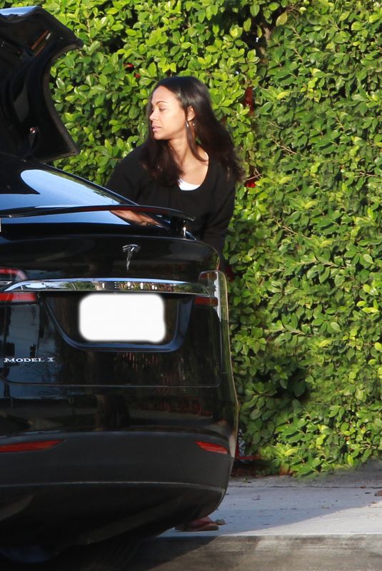 ZOE SALDANA Out in Los Angeles 01/18/2019
