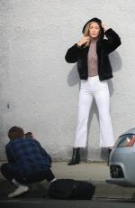 ALANA HADID on the Set of a Photoshoot on Melrose Avenue 02/04/2019