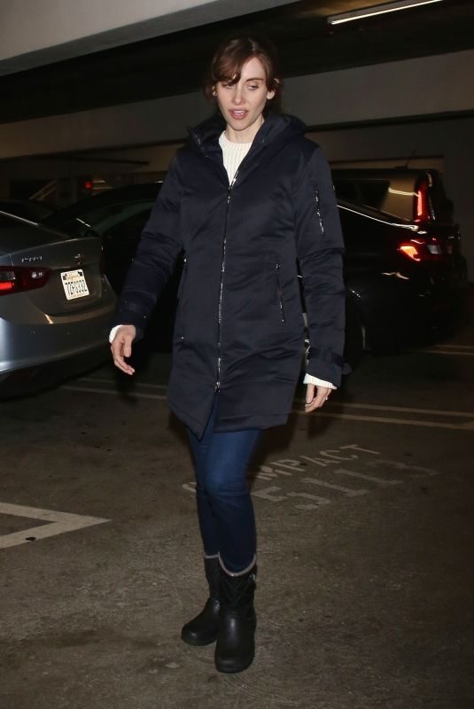 ALISON BRIE Night Out in Hollywood 02/16/2019