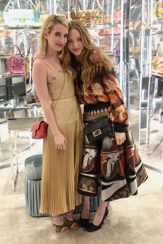 AMANDA SEYFRIED and EMMA ROBERTS at Fendi Celebrates Baguette in New York 02/07/2019