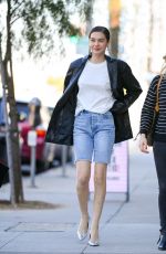 AMANDA STELLE in Denim Bermuda Shorts Out in Los Angeles 02/09/2019