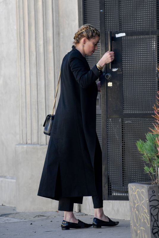 AMBER HEARD Arrives at a Production Office in Los Angeles 02/25/2019