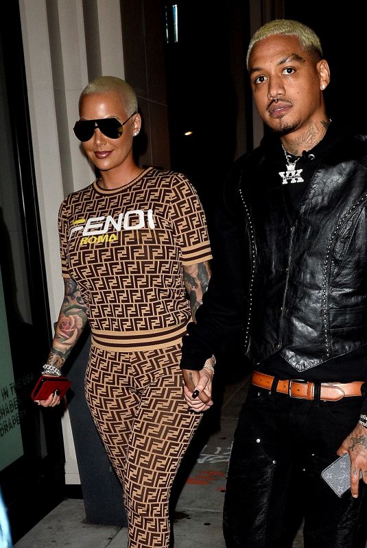 AMBER ROSE and Alexander Edwards at Delilah in West Hollywood 02/09/2019