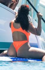 ANGELA SIMMONS in Bikini at a Boat in Barbados 02/07/2019