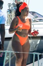 ANGELA SIMMONS in Bikini at a Boat in Barbados 02/07/2019