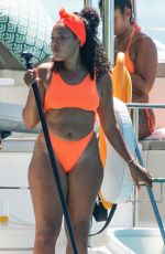 ANGELA SIMMONS in Bikini at a Boat in Barbados 02/07/2019