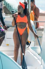 ANGELA SIMMONS in Bikini at a Boat in Barbados 02/07/2019
