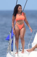 ANGELA SIMMONS in Bikini at a Boat in Barbados 02/07/2019