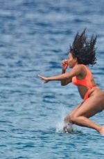 ANGELA SIMMONS in Bikini at a Boat in Barbados 02/07/2019