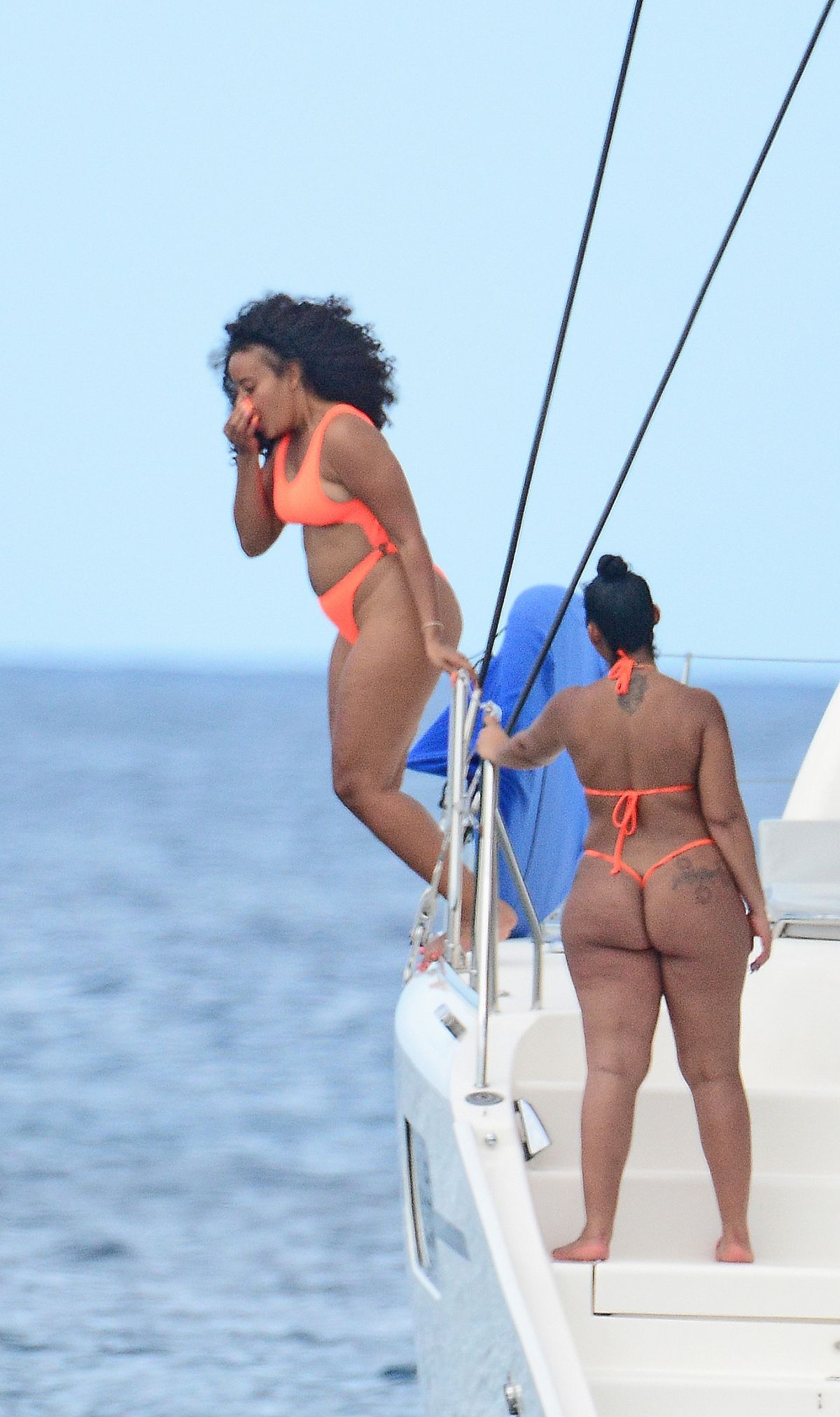ANGELA SIMMONS in Bikini at a Boat in Barbados 02/07/2019.