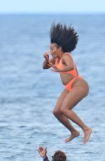 ANGELA SIMMONS in Bikini at a Boat in Barbados 02/07/2019