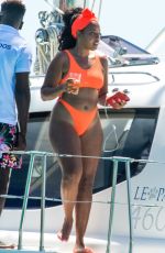 ANGELA SIMMONS in Bikini at a Boat in Barbados 02/07/2019