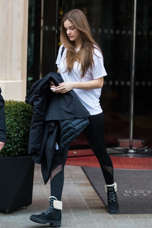 BARBARA PALVIN Leaves Royal Monceau Hotel in Paris 02/06/2019