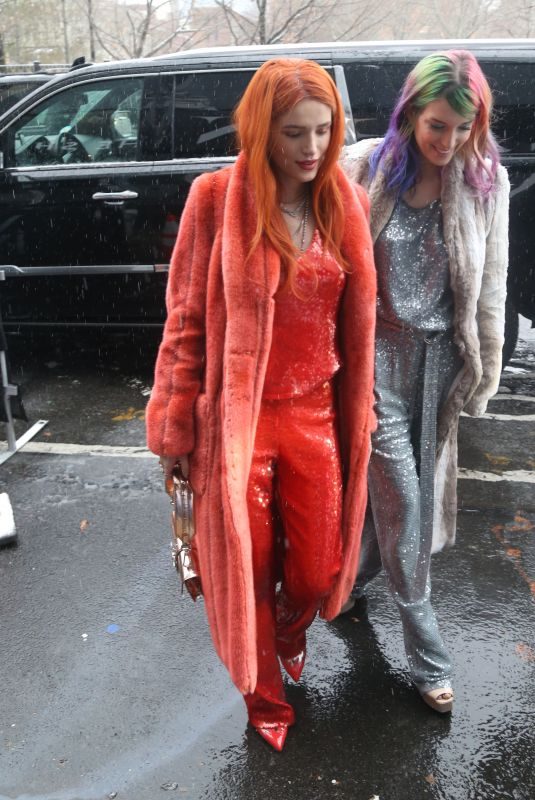 BELLA and DANI THORNE Arrives at Sally Lapointe Fashion Show in New York 02/12/2019