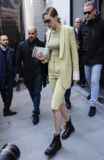 BELLA and GIGI HADID Leaves Fendi Fashion Show in Milan 02/21/2019