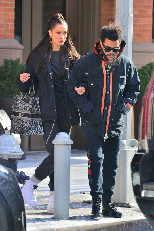 BELLA HADID and The Weeknd Leaves Their Apartment in New York 02/01/2019