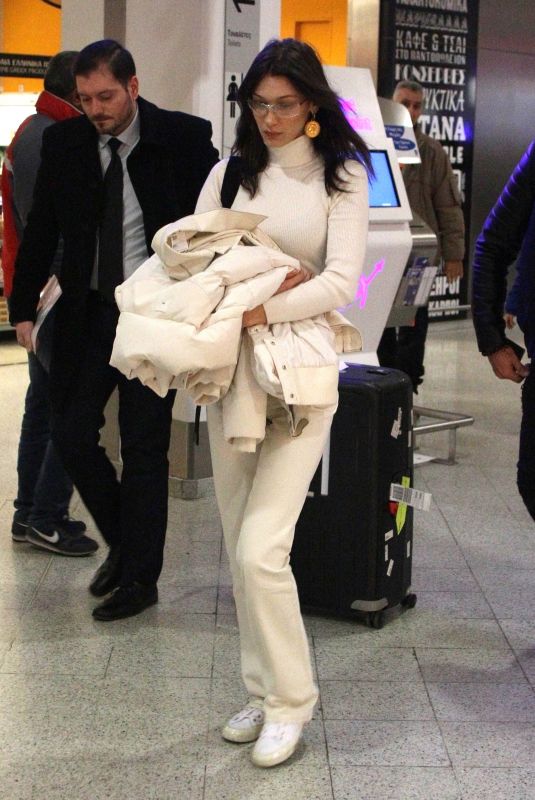 BELLA HADID Arrives at Airport in Athens 02/24/2019