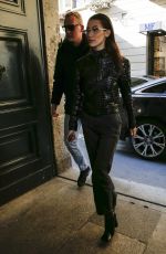 BELLA HADID Arrives at Versace Office in Milan 02/21/2019
