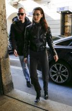 BELLA HADID Arrives at Versace Office in Milan 02/21/2019