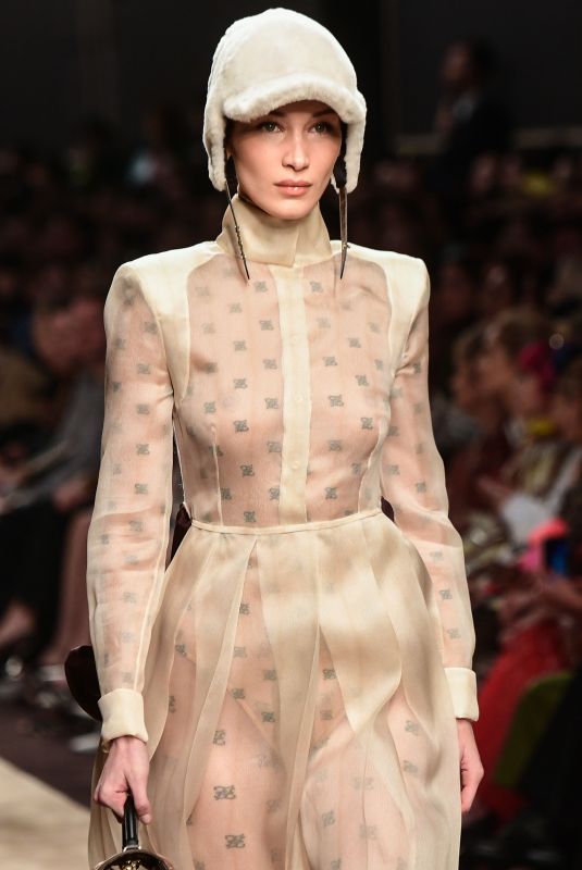 BELLA HADID at Fendi Runway Show at Milan Fashion Week 02/21/2019