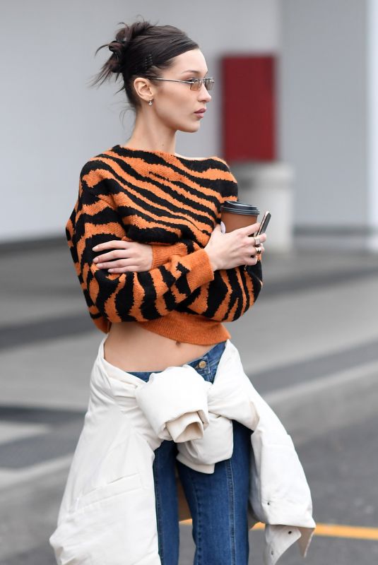 BELLA HADID Out in Milan 02/20/2019