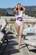 BLANCA BLANCO in Swimsuit at a Pool at Montage Hotel in Beverly Hills 02/07/2019