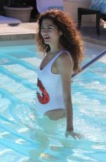 BLANCA BLANCO in Swimsuit at a Pool at Montage Hotel in Beverly Hills 02/07/2019