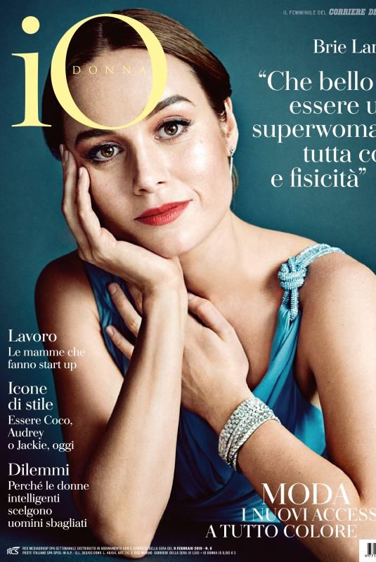 BRIE LARSON in Io Donna Del Corriere Della Sera, February 2019