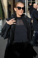 CELINE DION Leaves Her Hotel in Paris 02/01/2019
