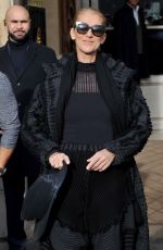 CELINE DION Leaves Her Hotel in Paris 02/01/2019