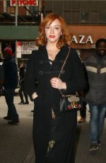 CHRISTINA HENDRICKS Arrives at NBC Studios in New York 02/27/2019