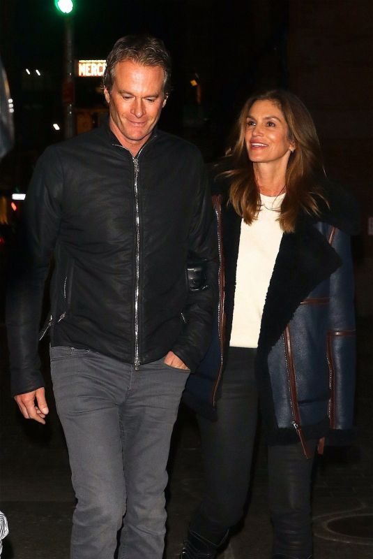 CINDY CRAWFORD and Randy Gerber Out for Dinner in New York 02/14/2019