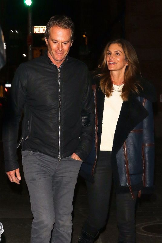 CINDY CRAWFORD and Randy Gerber Out for Dinner in New York 02/14/2019