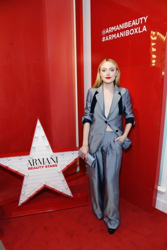 DAKOTA FANNING at Armani Box Pop-up Store Opening in West Hollywood 02/06/2019