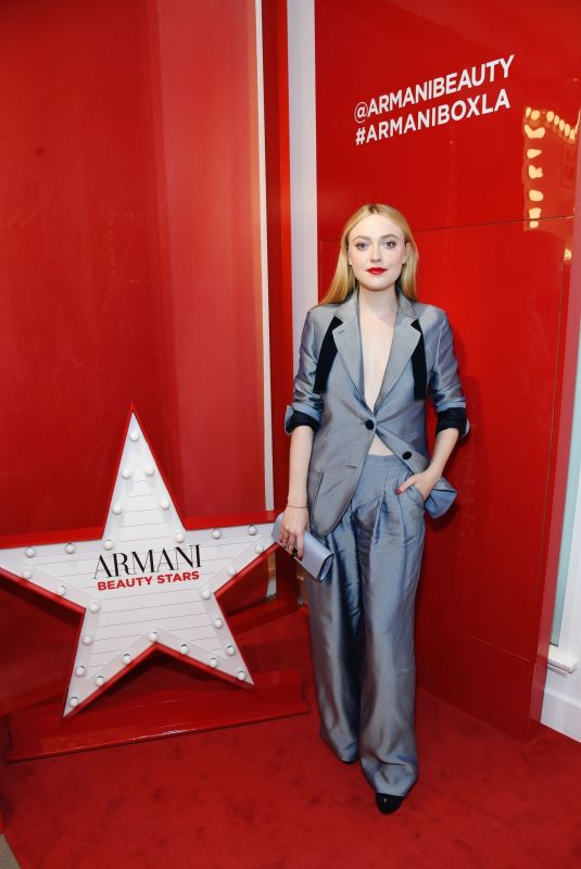 DAKOTA FANNING at Armani Box Pop-up Store Opening in West Hollywood 02/06/2019