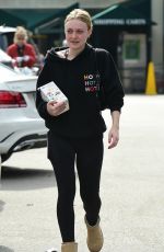 DAKOTA FANNING Shopping at Whole Foods in Los Angeles 02/01/2019