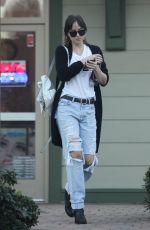 DAKOTA JOHNSON in Ripped Jeans Out in Los Angeles 02/11/2019