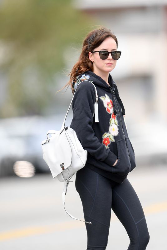 DAKOTA JOHNSON Leaves Yoga Class in Studio City 02/05/2019