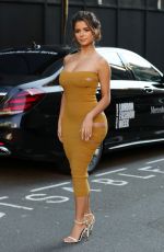 DEMI ROSE MAWBY in Tight Dress Out at London Fashion Week 02/15/2019